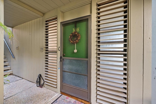 entrance to property featuring radiator heating unit