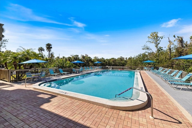 view of pool with a patio area