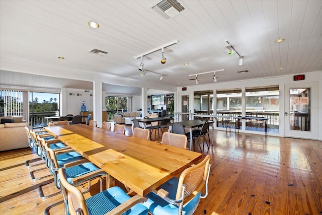 dining room featuring light wood-type flooring