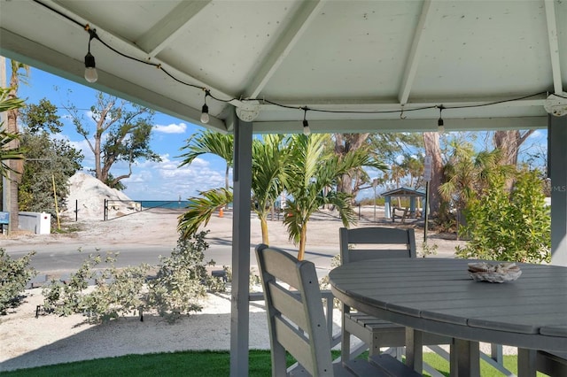 view of patio / terrace featuring a gazebo