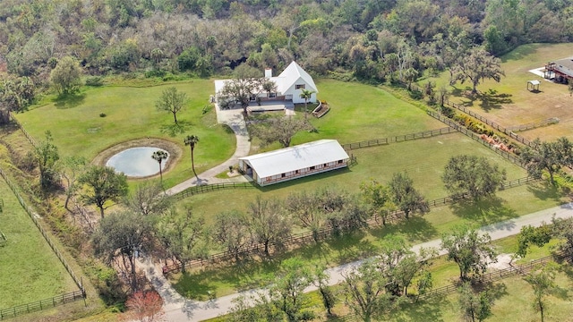 bird's eye view featuring a rural view