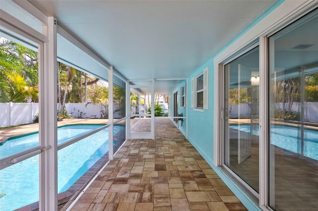 view of pool with a fenced in pool, a fenced backyard, and a patio