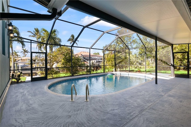 pool featuring a patio and a lanai