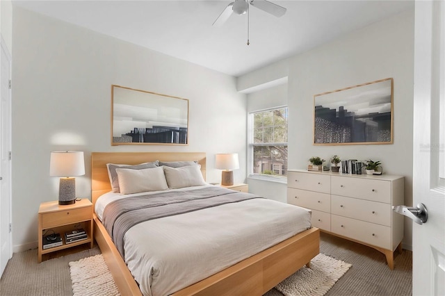 7632 Plantation Cir, Bradenton, FL 34201 - bedroom with ceiling fan and carpet floors