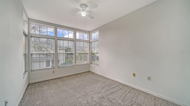 7632 Plantation Cir, Bradenton, FL 34201 - spare room featuring baseboards, a healthy amount of sunlight, and carpet flooring