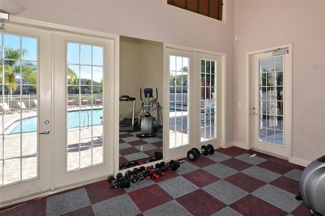 7632 Plantation Cir, Bradenton, FL 34201 - entryway featuring french doors and baseboards