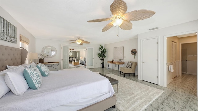 bedroom with ceiling fan