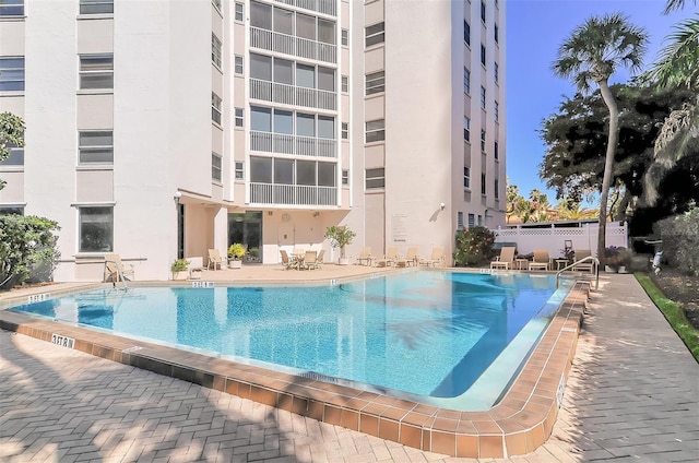 view of pool with a patio