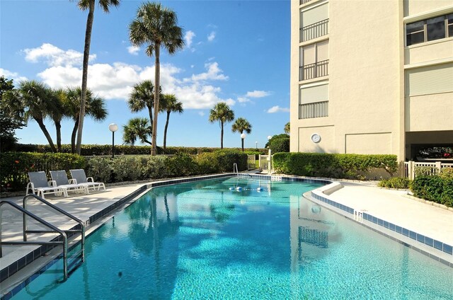 view of pool featuring a patio