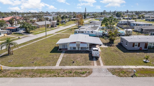 aerial view with a residential view