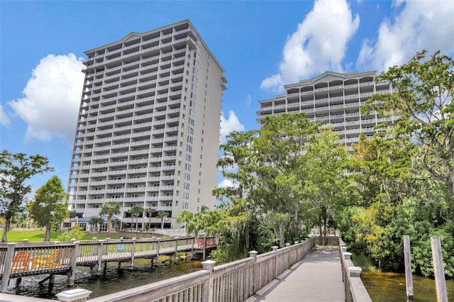 view of property with a water view