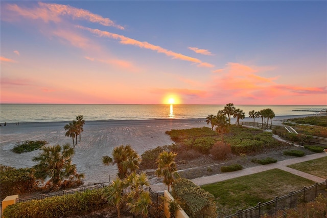 property view of water with a view of the beach