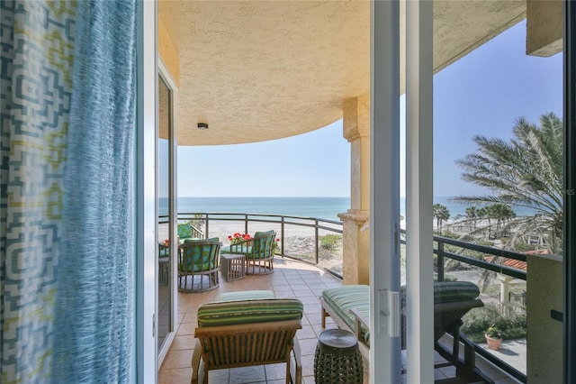 balcony with a water view