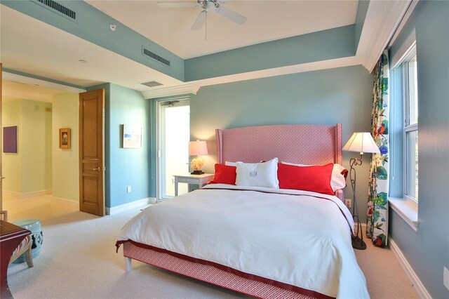 bedroom featuring visible vents, baseboards, and carpet floors