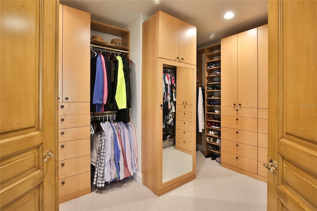 spacious closet with carpet flooring