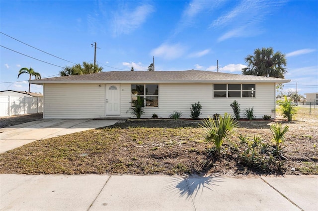 view of single story home