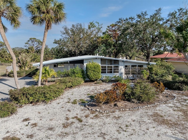 view of mid-century modern home