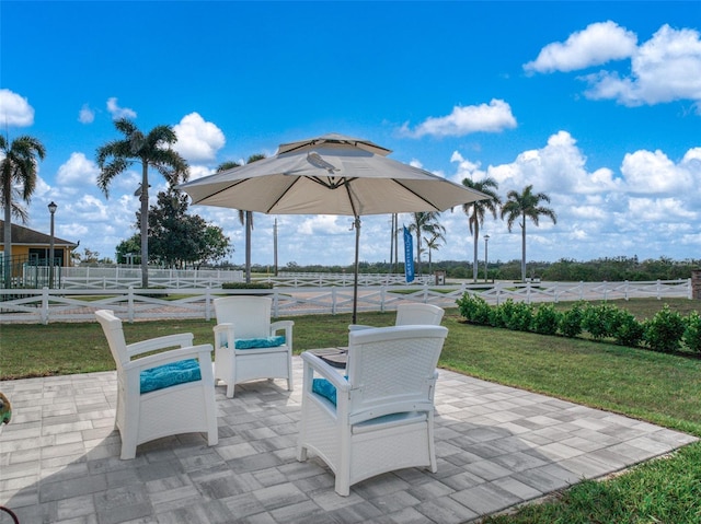 view of patio with fence