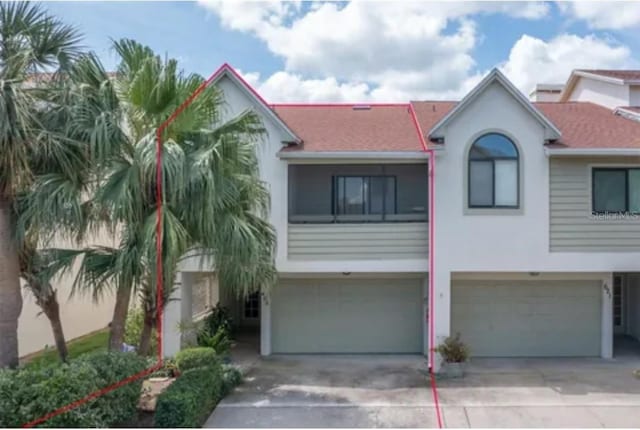 view of property with a garage