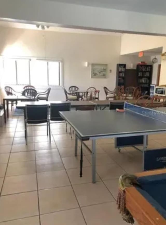 recreation room with billiards and tile patterned floors