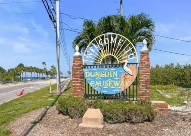 view of community sign