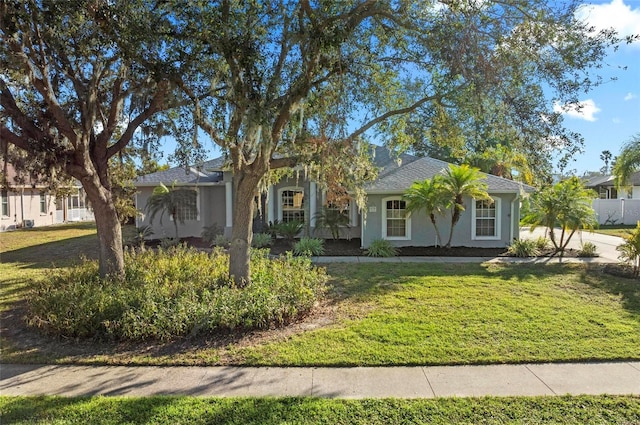 view of front of house with a front lawn