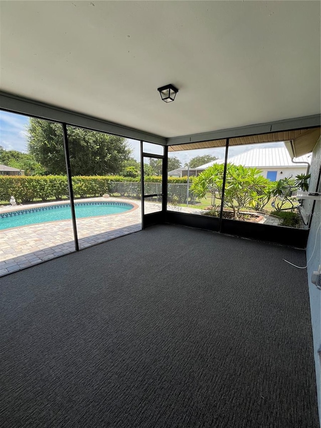 view of unfurnished sunroom