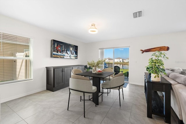 view of tiled dining space