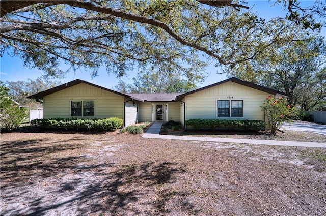 view of single story home