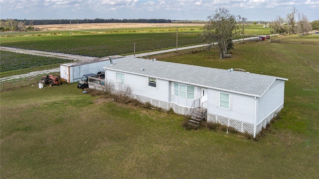 aerial view with a rural view