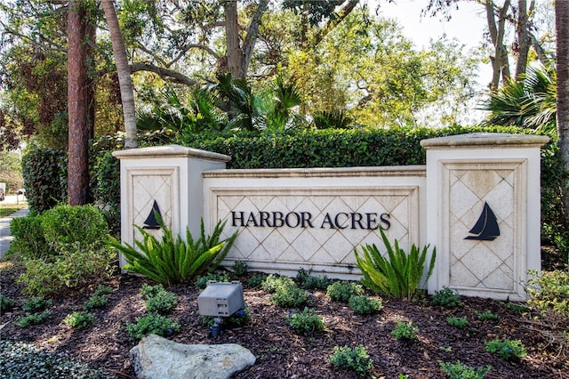 view of community sign