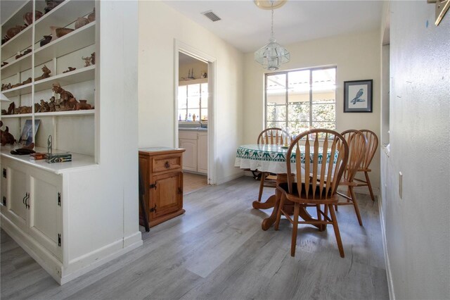 1555 Flower Dr, Sarasota, FL 34239 - dining space with sink and light hardwood / wood-style floors