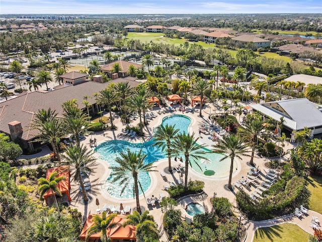 birds eye view of property featuring a residential view