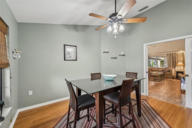 7415 36th Ave E, Palmetto, FL 34221 - dining area featuring hardwood / wood-style flooring and ceiling fan