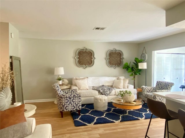 living room featuring hardwood / wood-style flooring