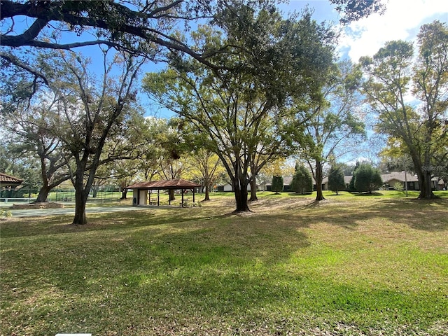 view of yard with a gazebo