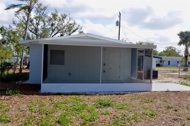 garage with central AC unit