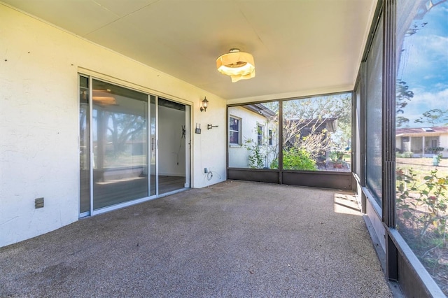 view of unfurnished sunroom