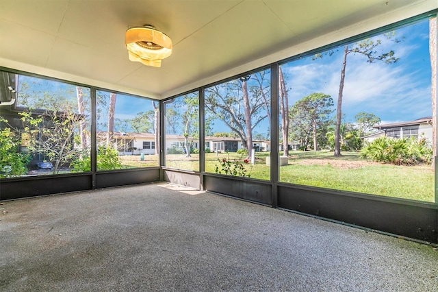 view of unfurnished sunroom