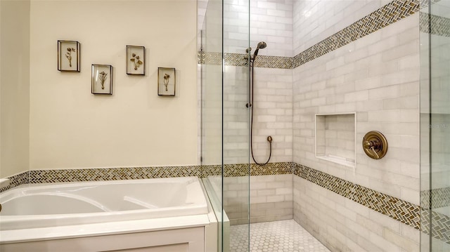 4060 Penshurst Park, Sarasota, FL 34235 - bathroom with a garden tub and a shower stall