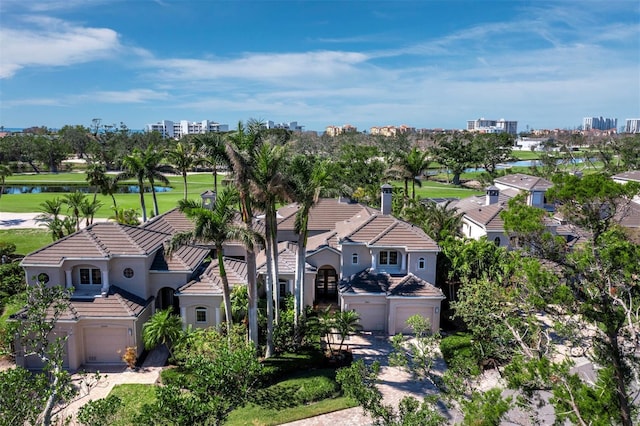 drone / aerial view with a residential view