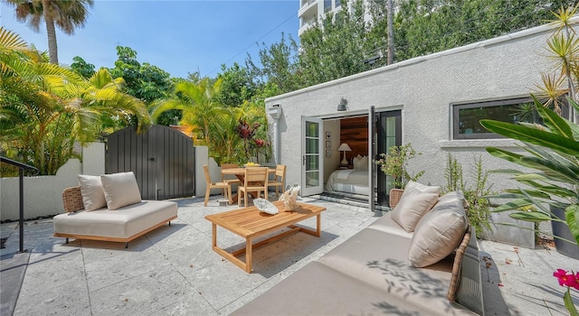 view of patio featuring an outdoor living space