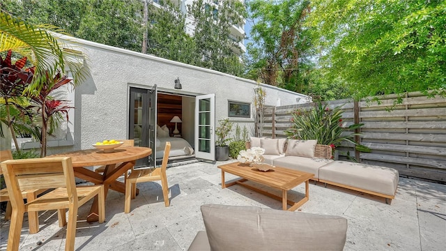 view of patio with an outdoor living space