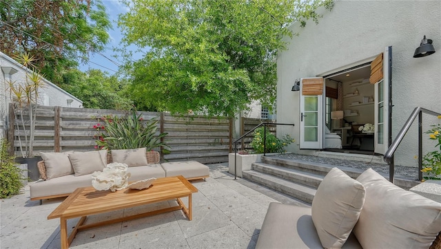 view of patio with an outdoor living space