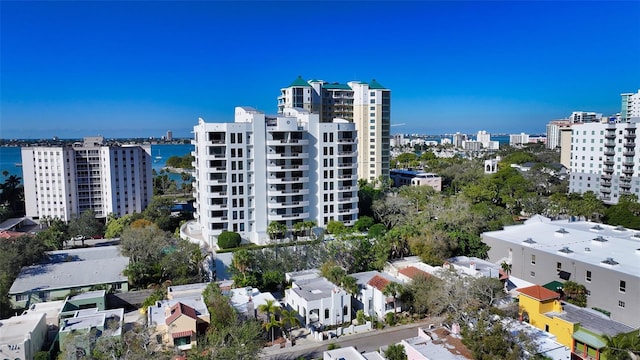 view of building exterior featuring a water view