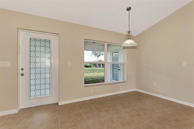 view of tiled entrance foyer