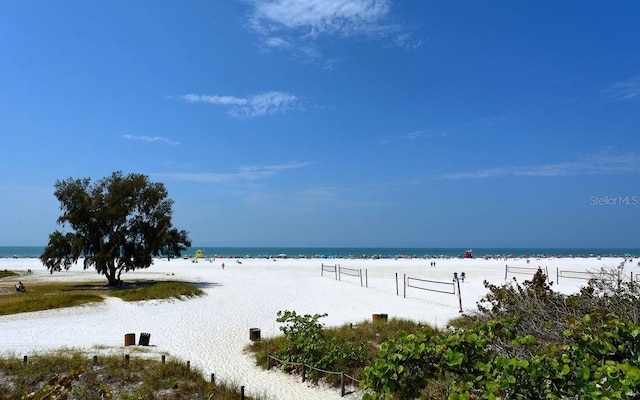 view of water feature featuring a view of the beach