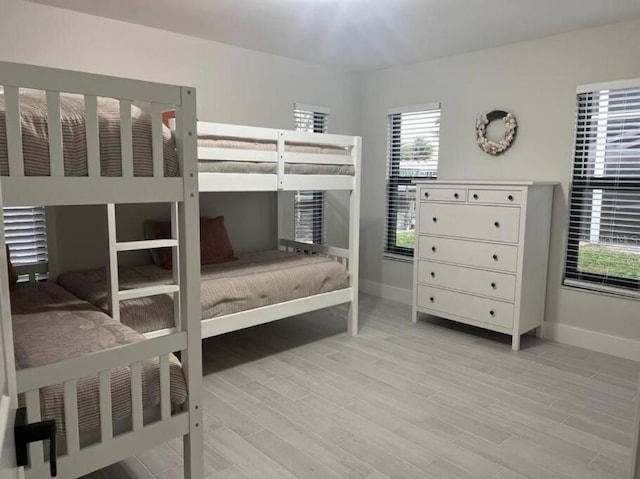 bedroom featuring light hardwood / wood-style floors