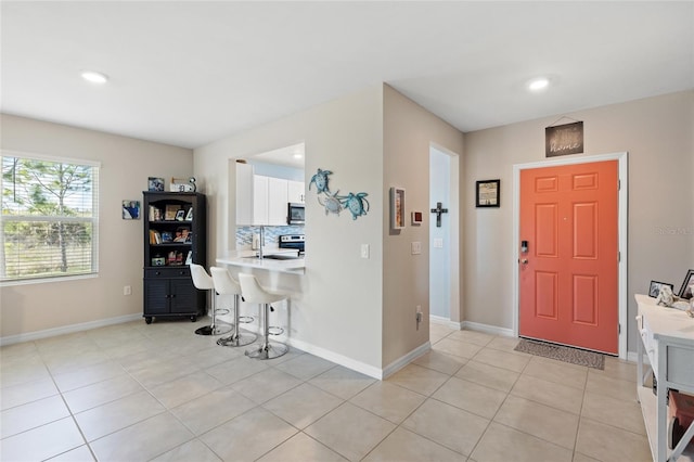 view of tiled foyer