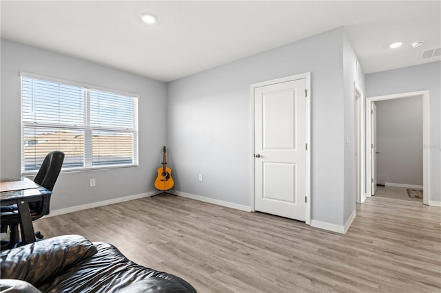 office featuring light hardwood / wood-style floors